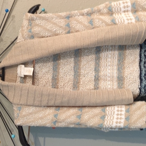 Chico's Longline Knitted Duster Open Front Cardigan Size 0 Wool Alpaca Aztec - Picture 4 of 7